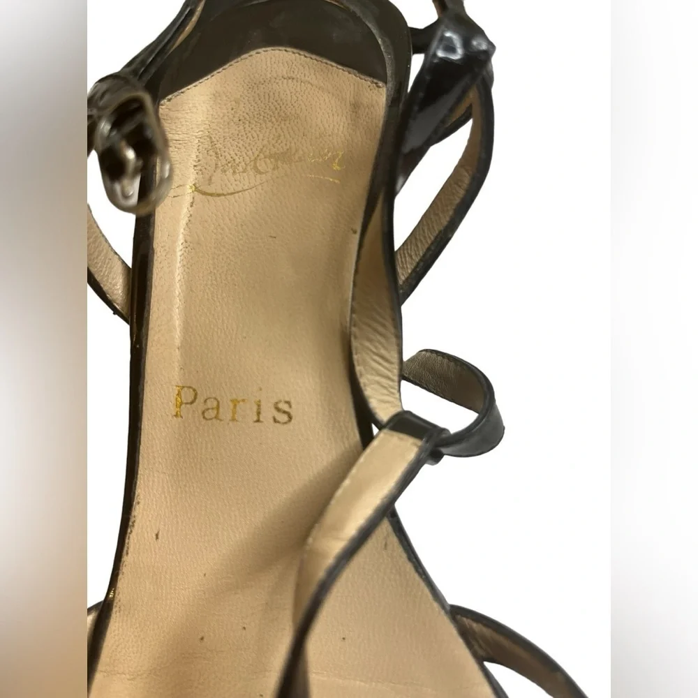 CHRISTIAN LOUBOUTIN Patent Leather T-Strap Sandals